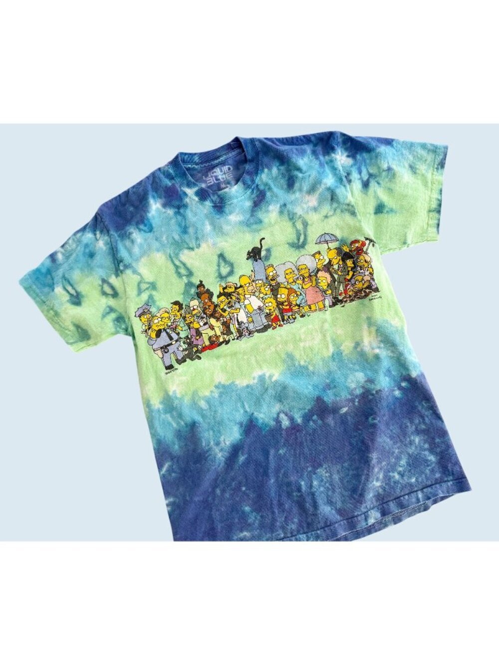 Liquid Blue THE SIMPSONS Tie Dye Retro Kidcore Tee T Shirt Sz M